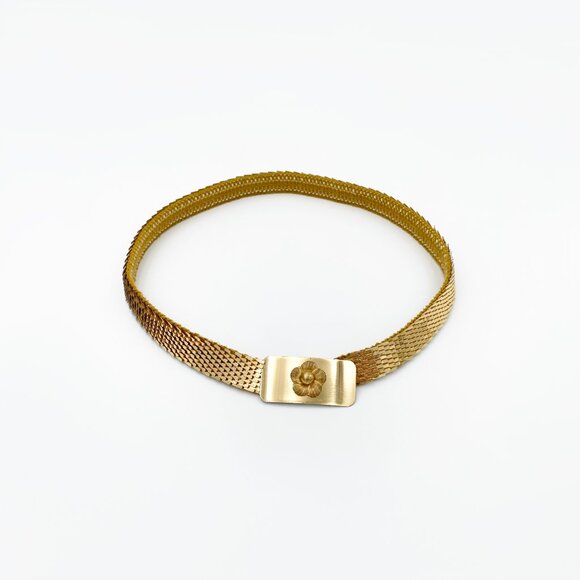 Vintage Accessories - VINTAGE (c.1970) | Gold Plated Fish Scale Belt | GOOD!